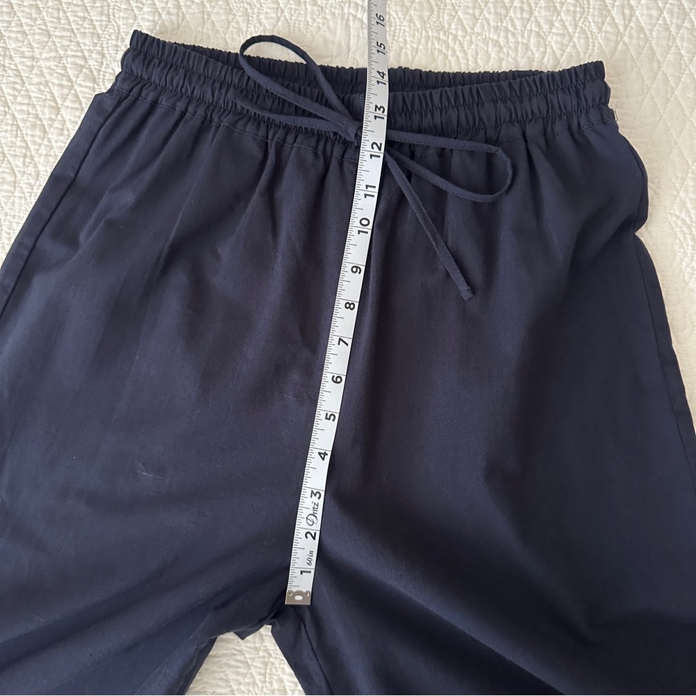 NAADAM Organic Cotton Drawstring Pants Navy Blue Wide Leg Pull On Lightweight - Picture 8 of 15